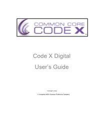 Code X Digital User's Guide