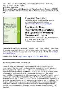 Discourse Processes Questions in Time
