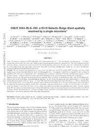 OGLE 2004-BLG-254: a K3 III Galactic Bulge Giant Spatially Resolved by A