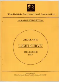 Variable Star Section Circular