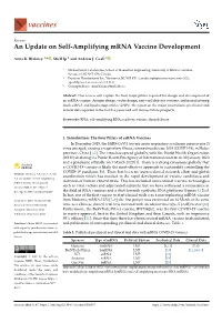 An Update on Self-Amplifying Mrna Vaccine Development