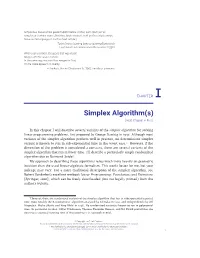 Simplex Algorithm(S)