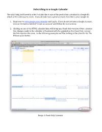 Subscribing to a Google Calendar