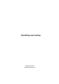 Syncthing User Testing