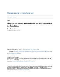 The Russification and De-Russification of the Baltic States