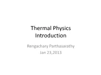 Thermal Physics Introduction
