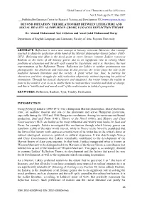 BEYOND IMITATION: the RELATIONSHIP BETWEEN LITERATURE and SOCIAL REALITY AS IMPLIED in GEORG LUKÁCS's REFLECTION THEORY Dr