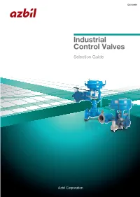 Control Valves Selection Guide for Control Valves, Count on Azbil