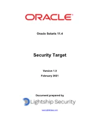 Oracle Solaris 11.4 Security Target, V1.3