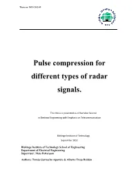 Pulse Compression for Different Types of Radar Signals