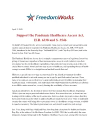 Support the Pandemic Healthcare Access Act, H.R. 6338 and S. 3546