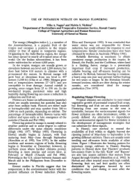 Use of Potassium Nitrate on Mango Flowering