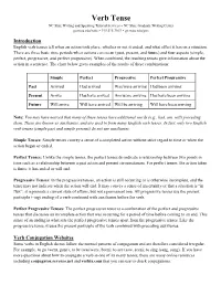 Verb Tense NC State Writing and Speaking Tutorial Services ∗ NC State Graduate Writing Center Go.Ncsu.Edu/Wsts ∗ 919.515.3163 ∗ Go.Ncsu.Edu/Gwc