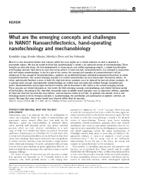 What Are the Emerging Concepts and Challenges in NANO&Quest