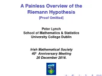 A Painless Overview of the Riemann Hypothesis [Proof Omitted]