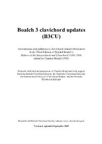 Boalch 3 Clavichord Updates (B3CU)