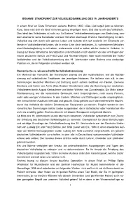 Brahms Standpunkt Zur Volksliedsammlung