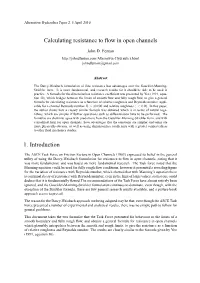 Calculating Resistance to Flow in Open Channels 1. Introduction