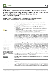 Detection, Distribution and Health Risk Assessment of Toxic Heavy