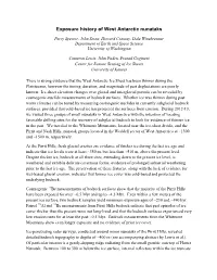 Exposure History of West Antarctic Nunataks