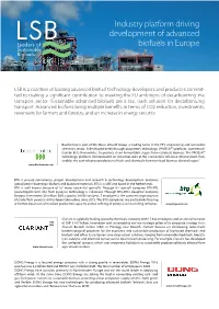 Industry Platform Driving Development of Advanced Biofuels in Europe