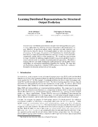 Learning Distributed Representations for Structured Output Prediction
