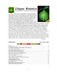 Lingua Botanica the National Newsletter for FS Botanists & Plant Ecologists
