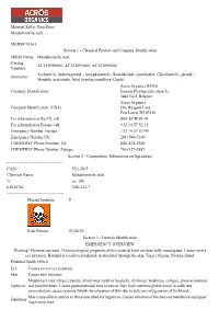 Material Safety Data Sheet Mandelonitrile, Tech. MSDS