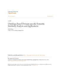 Ontology-Based Domain-Specific Semantic Similarity Analysis and Applications
