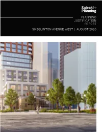 PLANNING JUSTIFICATION REPORT 30 EGLINTON AVENUE WEST | AUGUST 2020 Sajecki Planning Inc