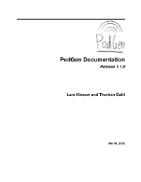 Podgen Documentation Release 1.1.0