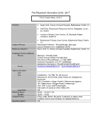Pre-Placement Information 2016 - 2017