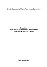 Report on Participation Requirements and Penalties in the Social Security System