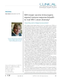 Will Mosaic Vaccine Immunogens Expand Immune Response Breadth to Rival HIV-1 Strain Diversity?