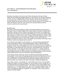 2017 Klaus J. Jacobs Research Prize Recipient Prof. Paul Bloom