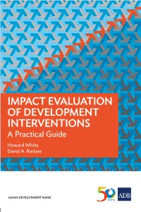 Impact Evaluation of Development Interventions a Practical Guide Howard White David A