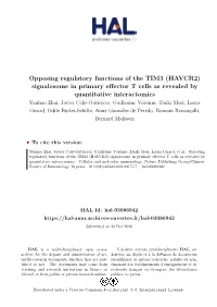 Opposing Regulatory Functions of the TIM3 (HAVCR2)