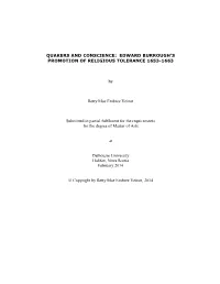 Quakers and Conscience: Edward Burrough's