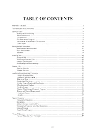 Table of Contents