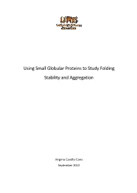 Using Small Globular Proteins to Study Folding Stability and Aggregation