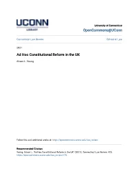 Ad Hoc Constitutional Reform in the UK