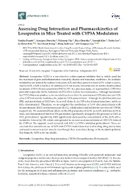 Assessing Drug Interaction and Pharmacokinetics of Loxoprofen in Mice Treated with CYP3A Modulators