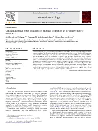 Can Noninvasive Brain Stimulation Enhance Cognition in Neuropsychiatric Disorders?