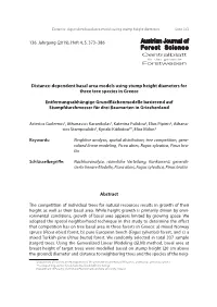 Distance-Dependent Basal Area Models Using Stump Height Diameters Seite 373