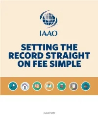 Fee Simple Position Paper