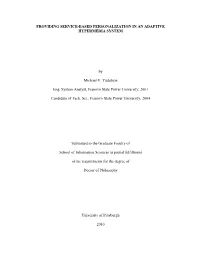 I PROVIDING SERVICE-BASED PERSONALIZATION in AN