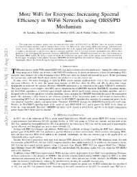 Increasing Spectral Efficiency in Wifi6 Networks Using OBSS/PD