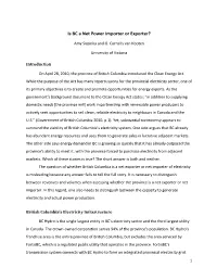 Is BC a Net Power Importer Or Exporter?