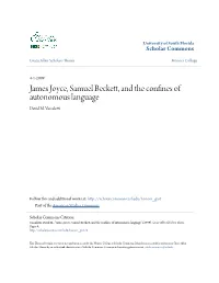 James Joyce, Samuel Beckett, and the Confines of Autonomous Language David M