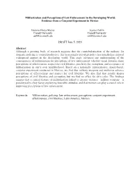 Militarization and Perceptions of Law Enforcement in the Developing World: Evidence from a Conjoint Experiment in Mexico